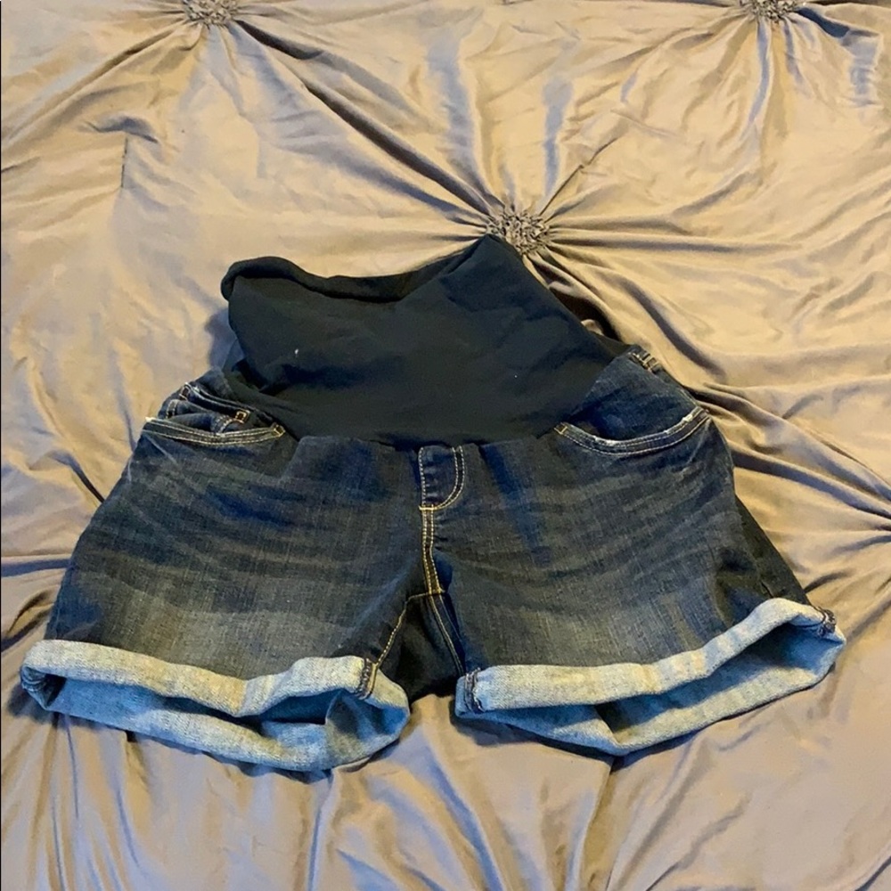 Maternity jean shorts